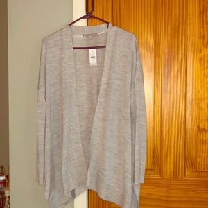 Loft Gray Cardigan sweater Size small